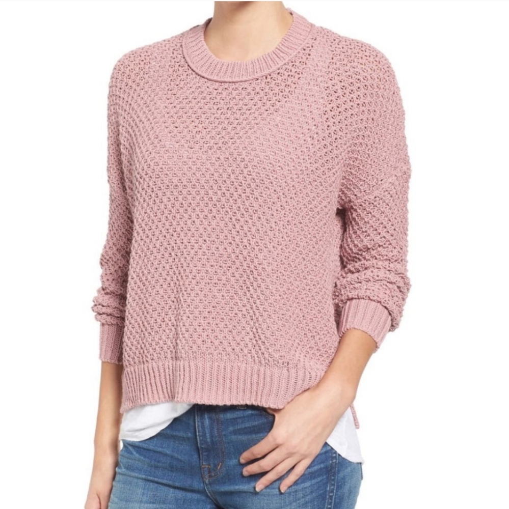 Madewell French Quarter Pullover Sweater Sz XS pink awakening